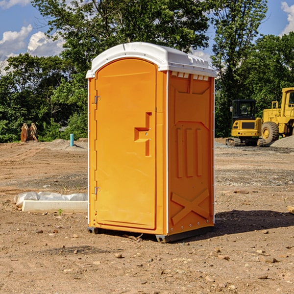 how often are the portable restrooms cleaned and serviced during a rental period in Craig